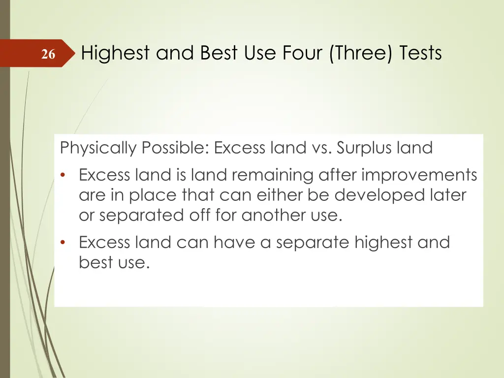 highest and best use four three tests 4