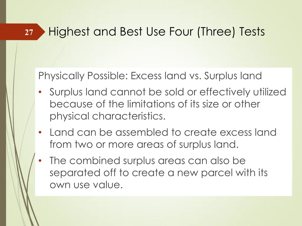 highest and best use four three tests 5