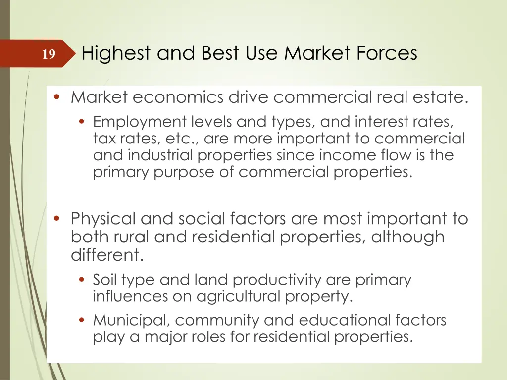 highest and best use market forces 2