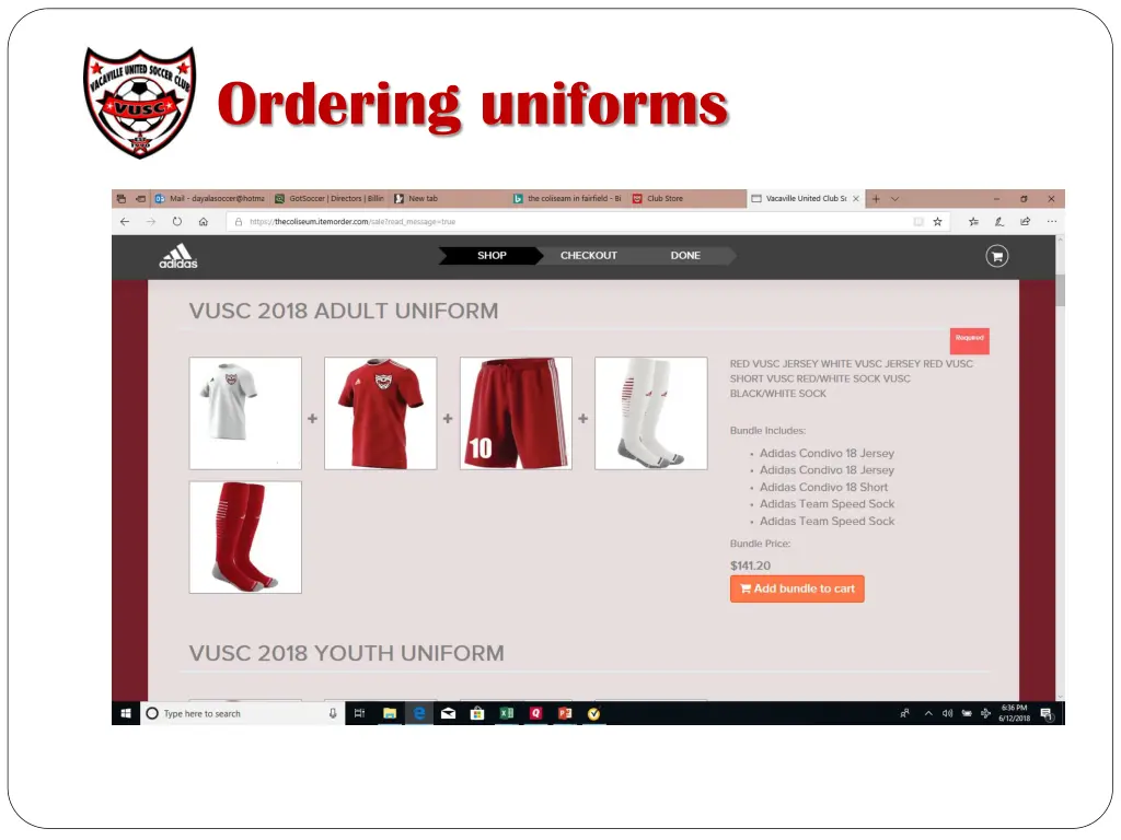 ordering uniforms