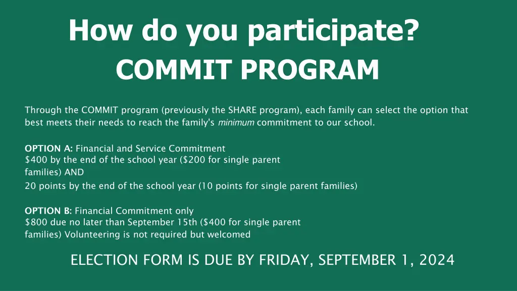 how do you participate commit program