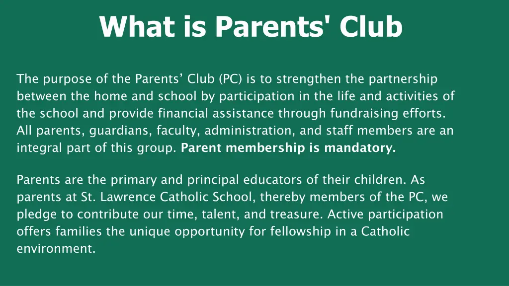 what is parents club