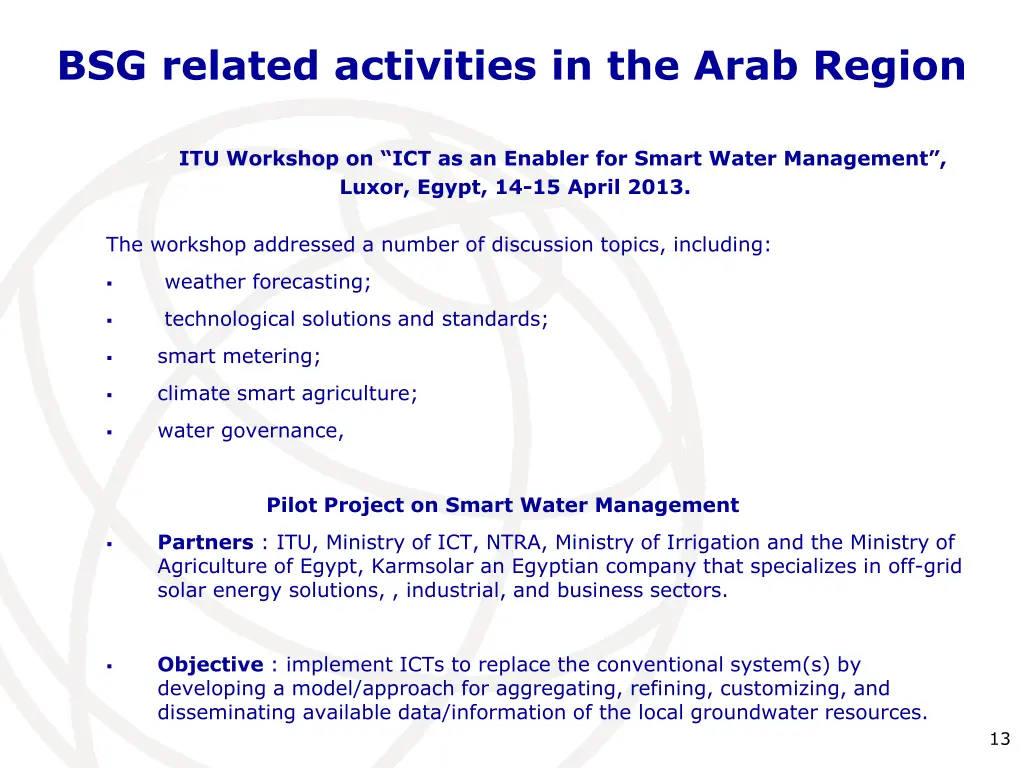 bsg related activities in the arab region 1