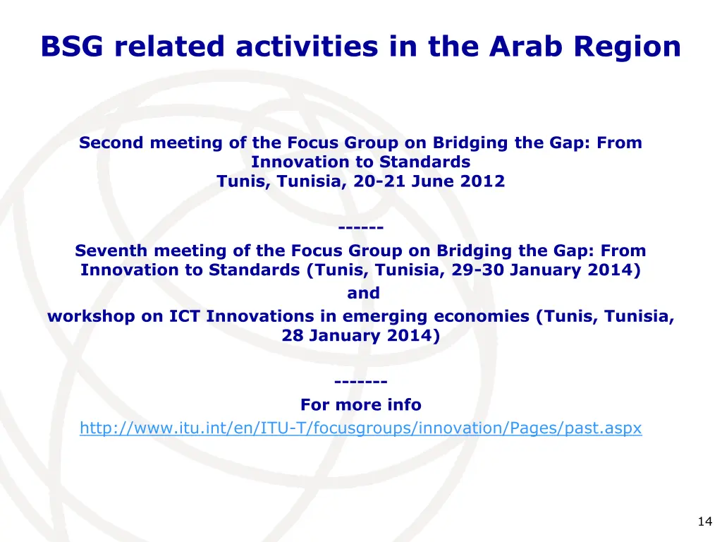 bsg related activities in the arab region 2