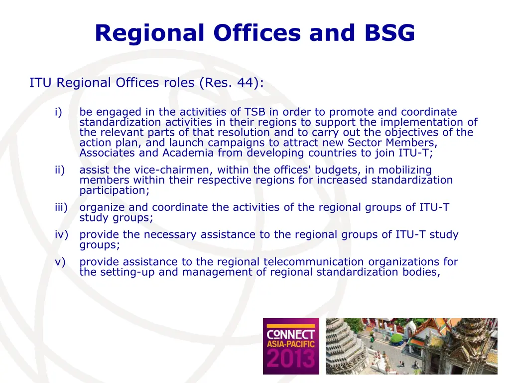 regional offices and bsg