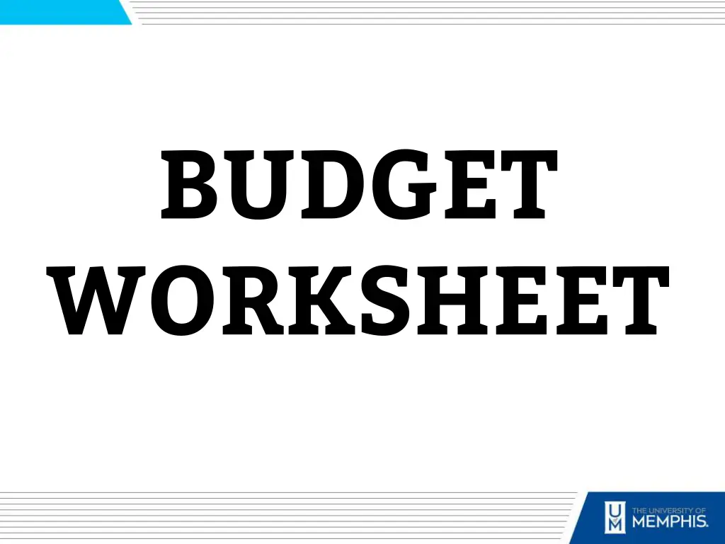 budget worksheet