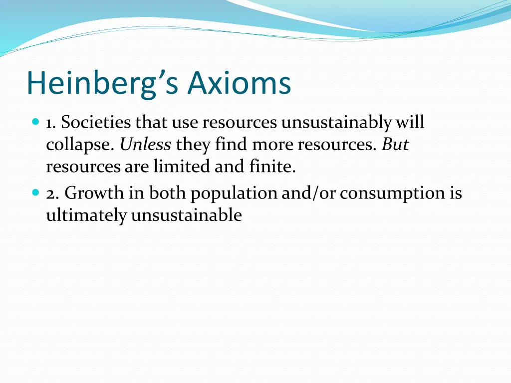 heinberg s axioms 1