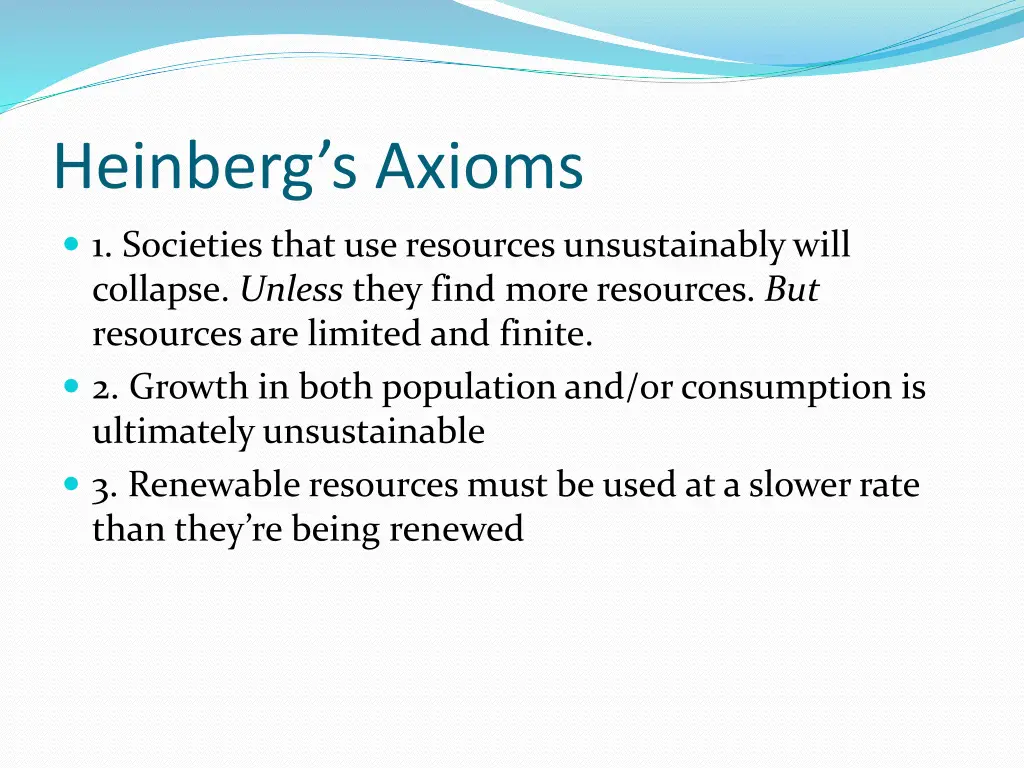 heinberg s axioms 2