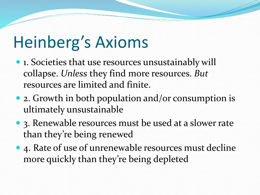 heinberg s axioms 3