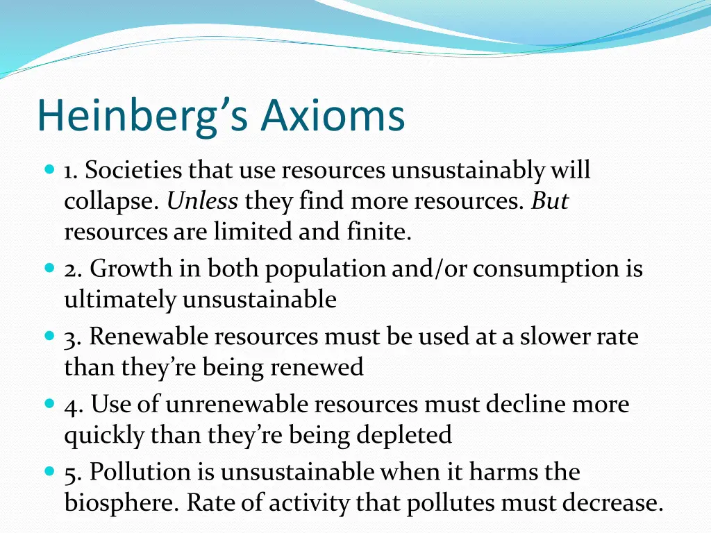 heinberg s axioms 4