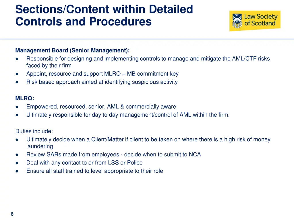 sections content within detailed controls