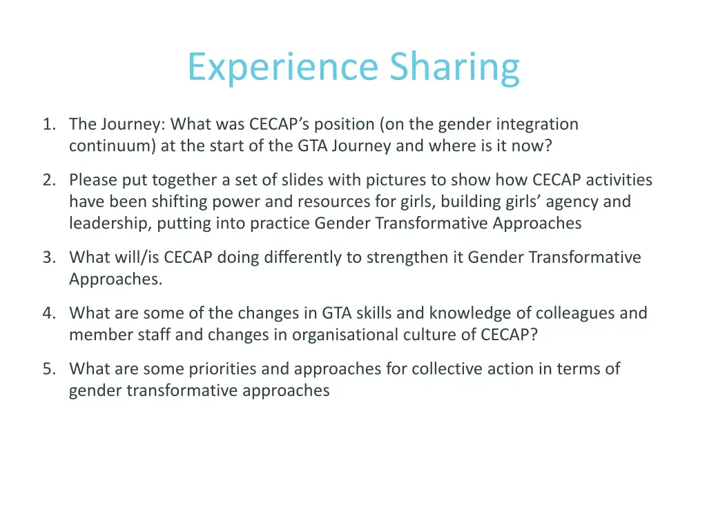 experience sharing 2
