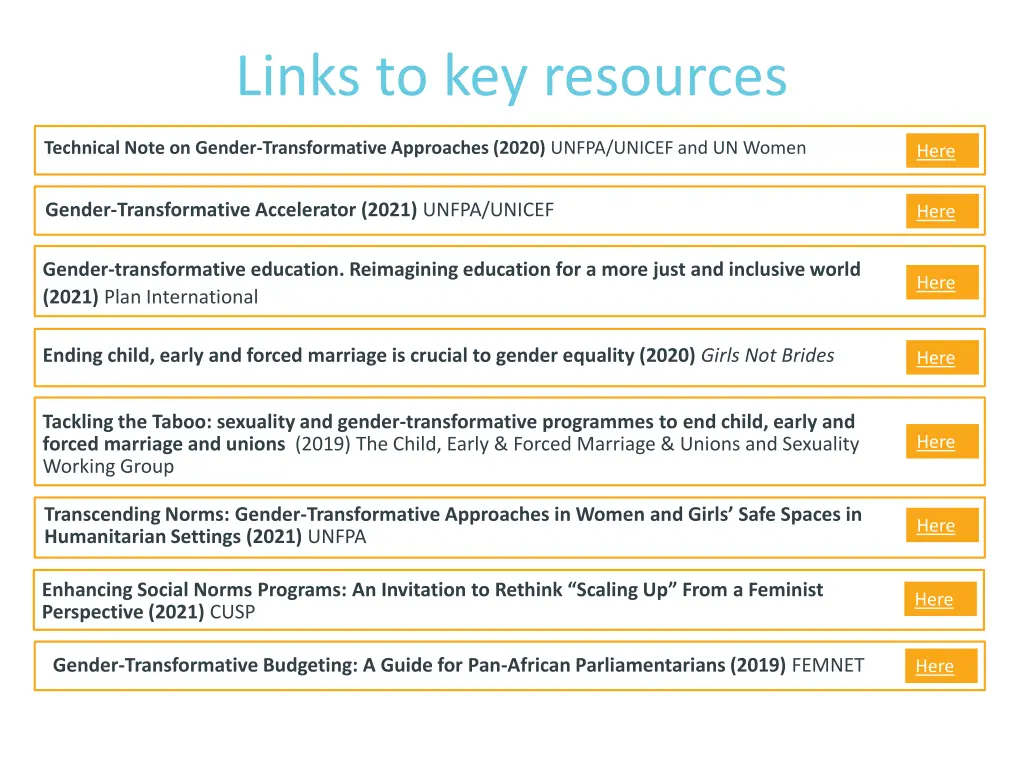 links to key resources