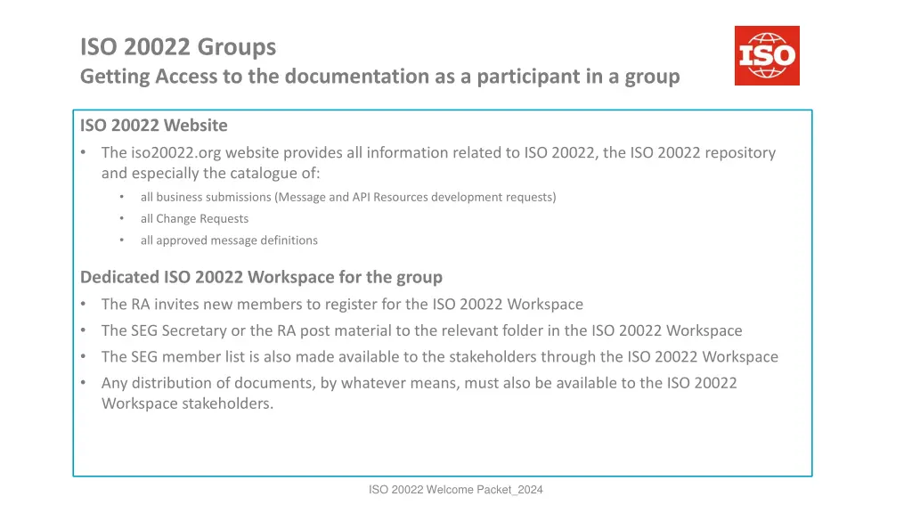 iso 20022 groups getting access