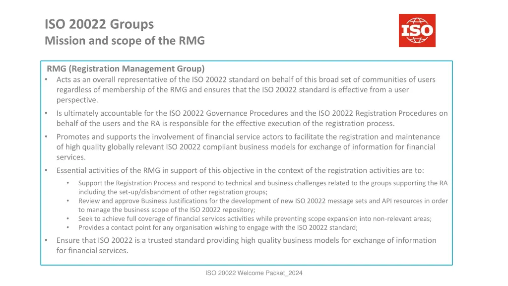 iso 20022 groups mission and scope of the rmg