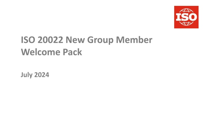 iso 20022 new group member welcome pack