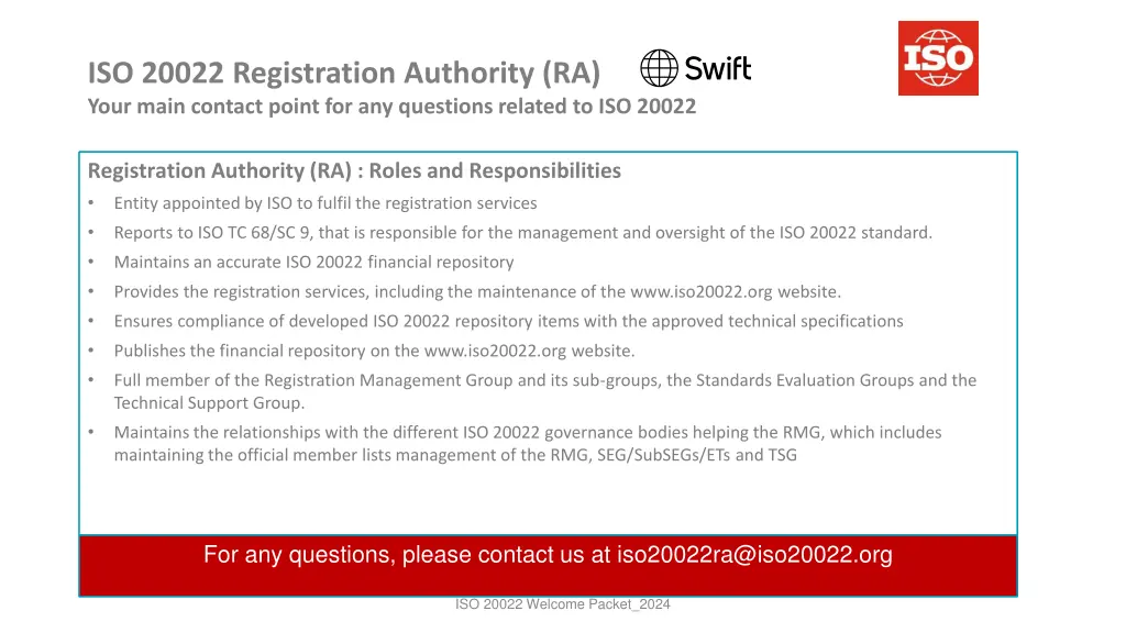 iso 20022 registration authority ra your main