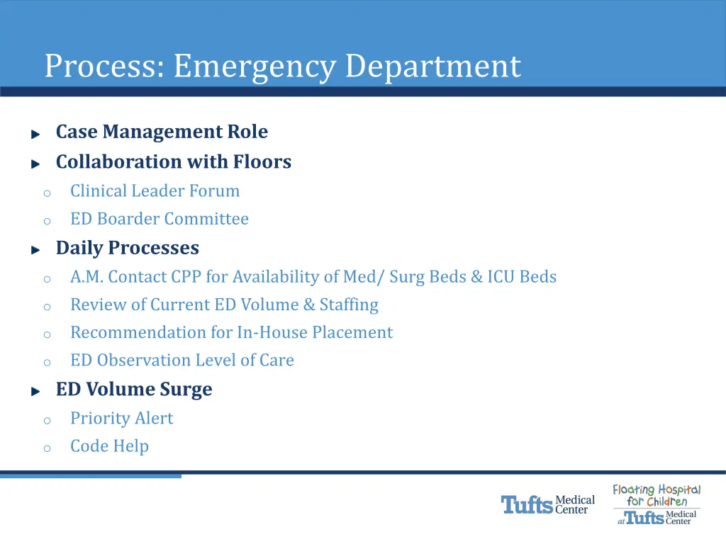 process emergency department