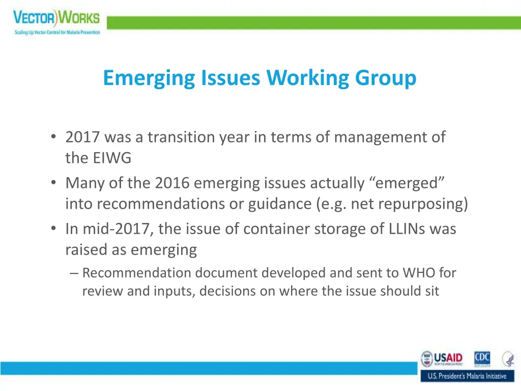 emerging issues working group