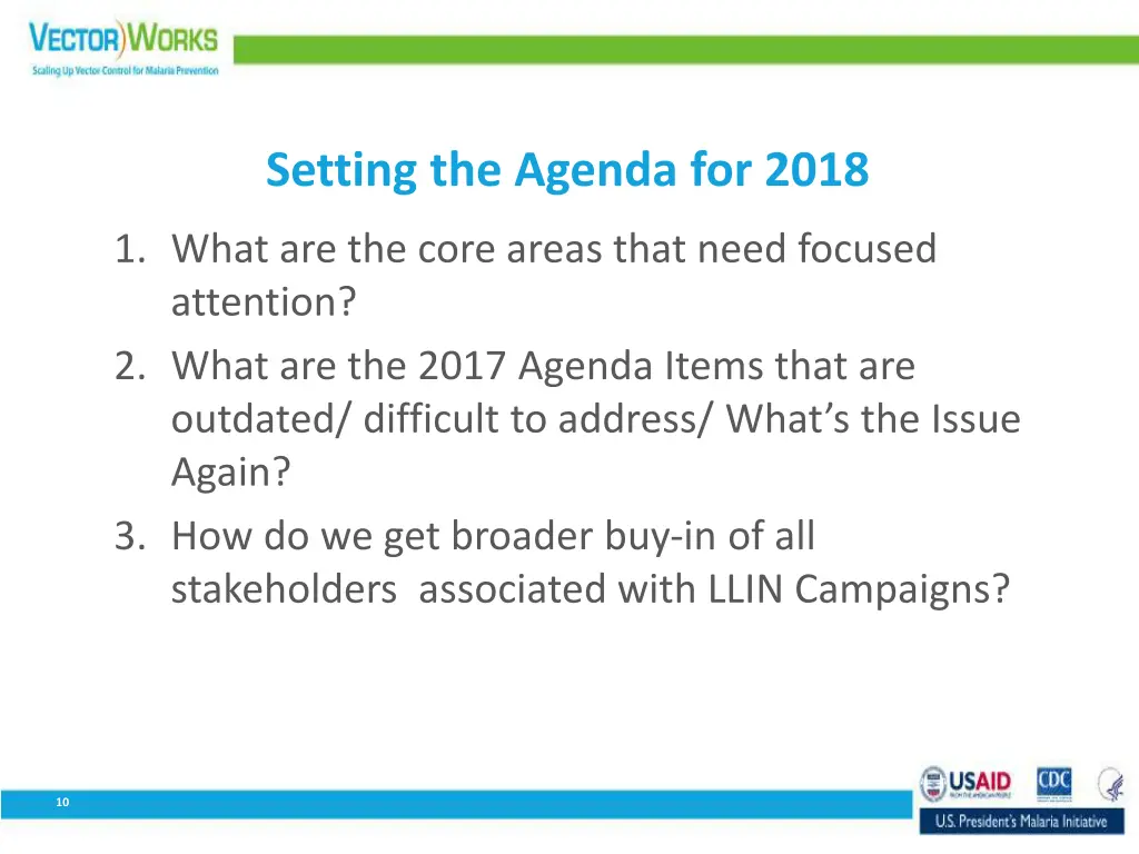 setting the agenda for 2018