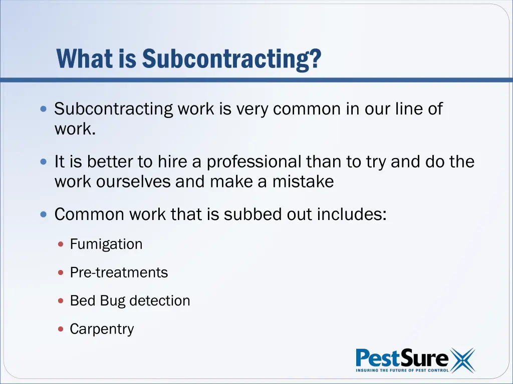 what is subcontracting