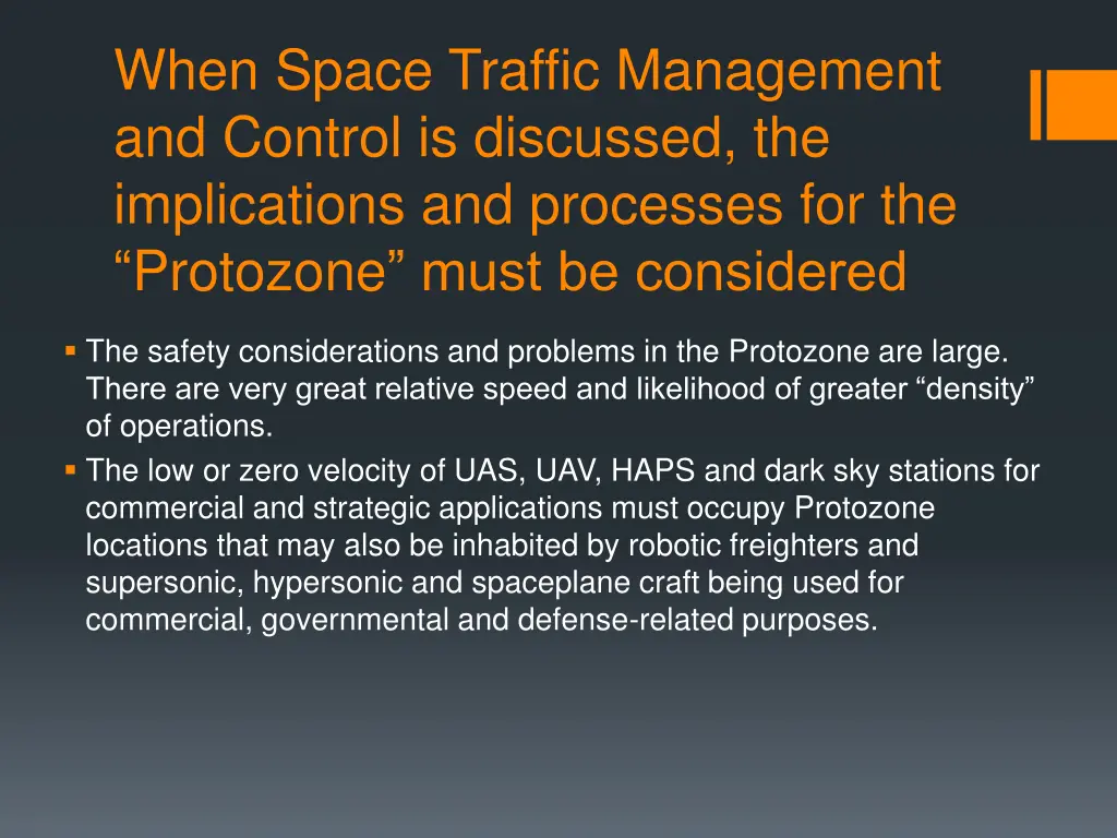 when space traffic management and control