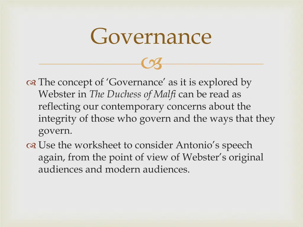 governance