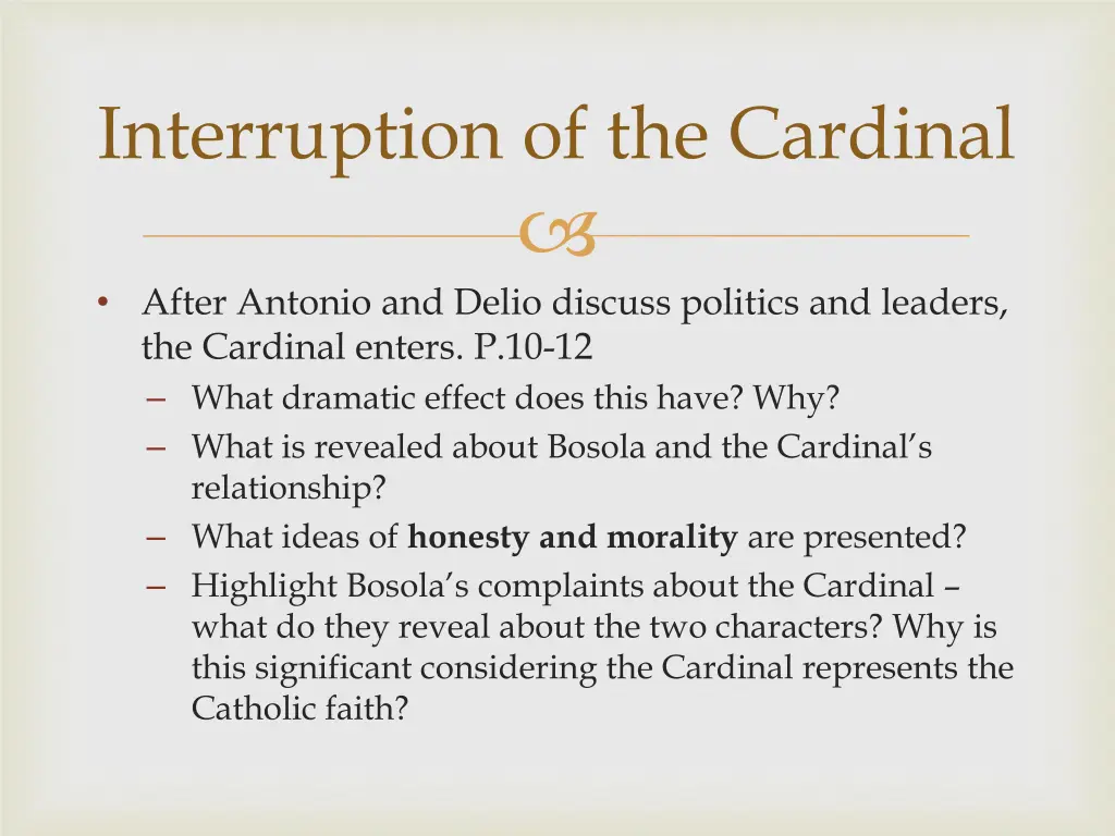 interruption of the cardinal