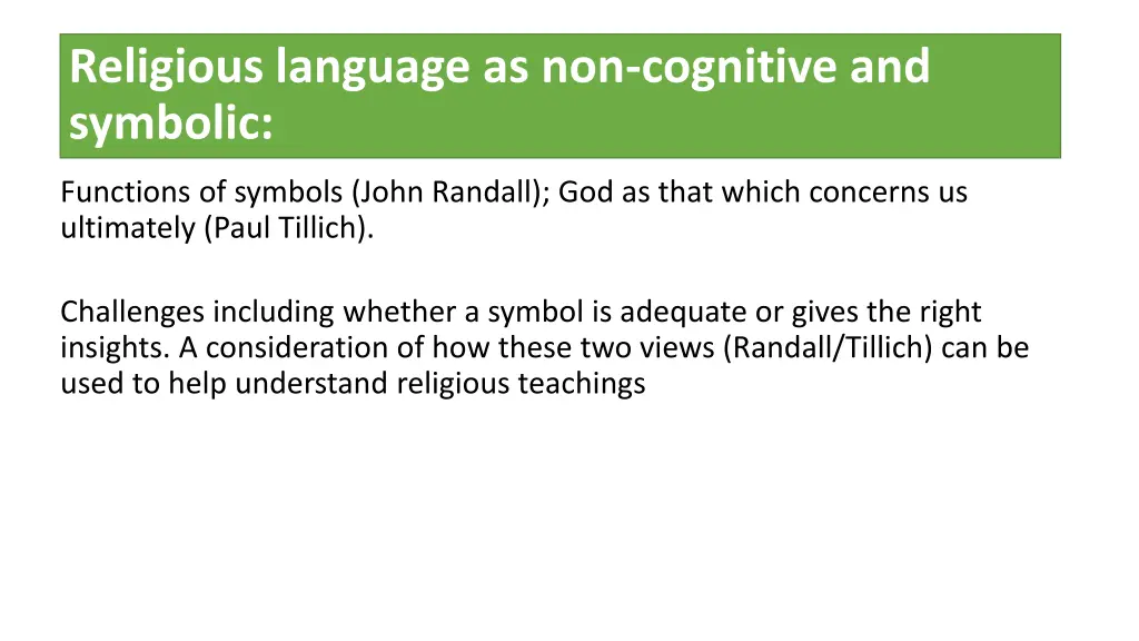 religious language as non cognitive and symbolic