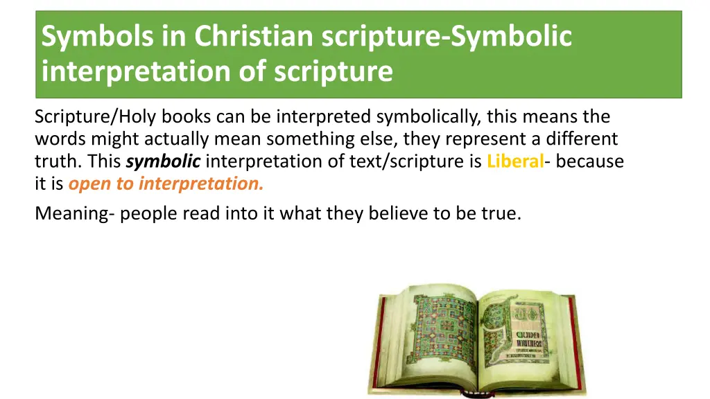 symbols in christian scripture symbolic