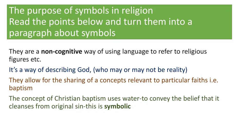 the purpose of symbols in religion read