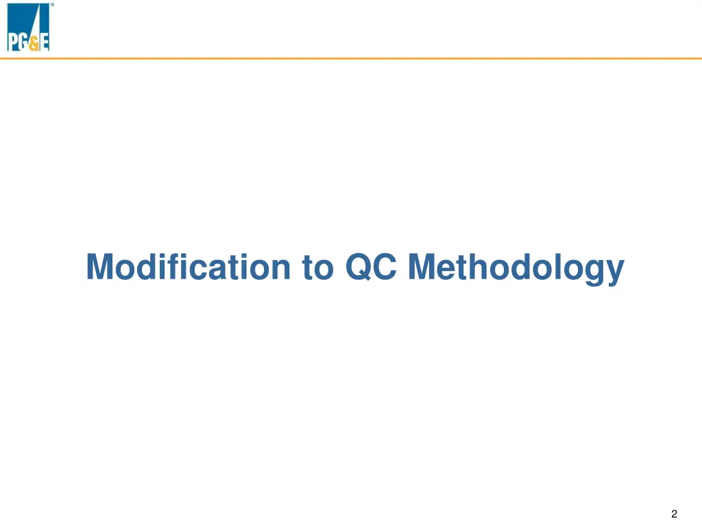 modification to qc methodology