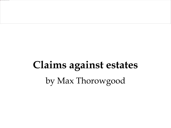 claims against estates