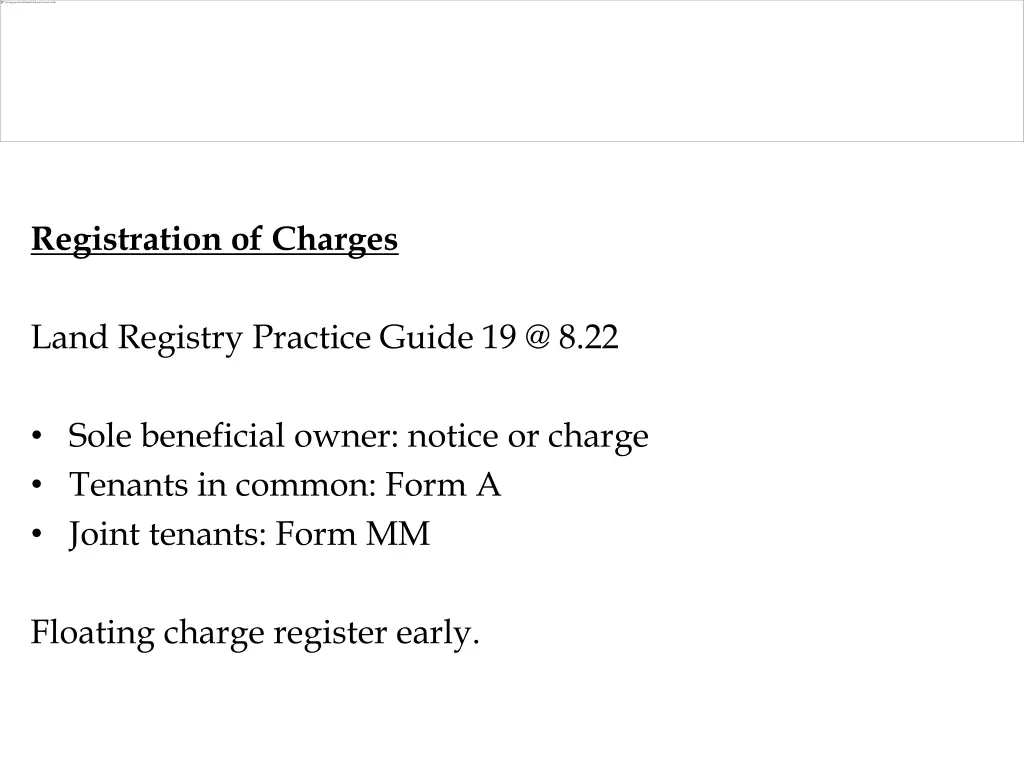 registration of charges