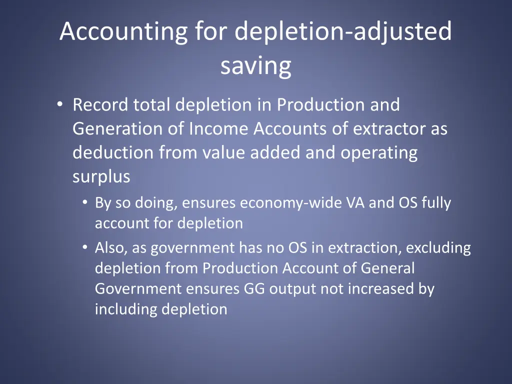 accounting for depletion adjusted saving 1