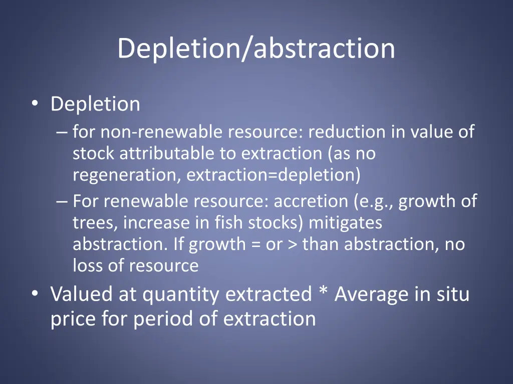 depletion abstraction