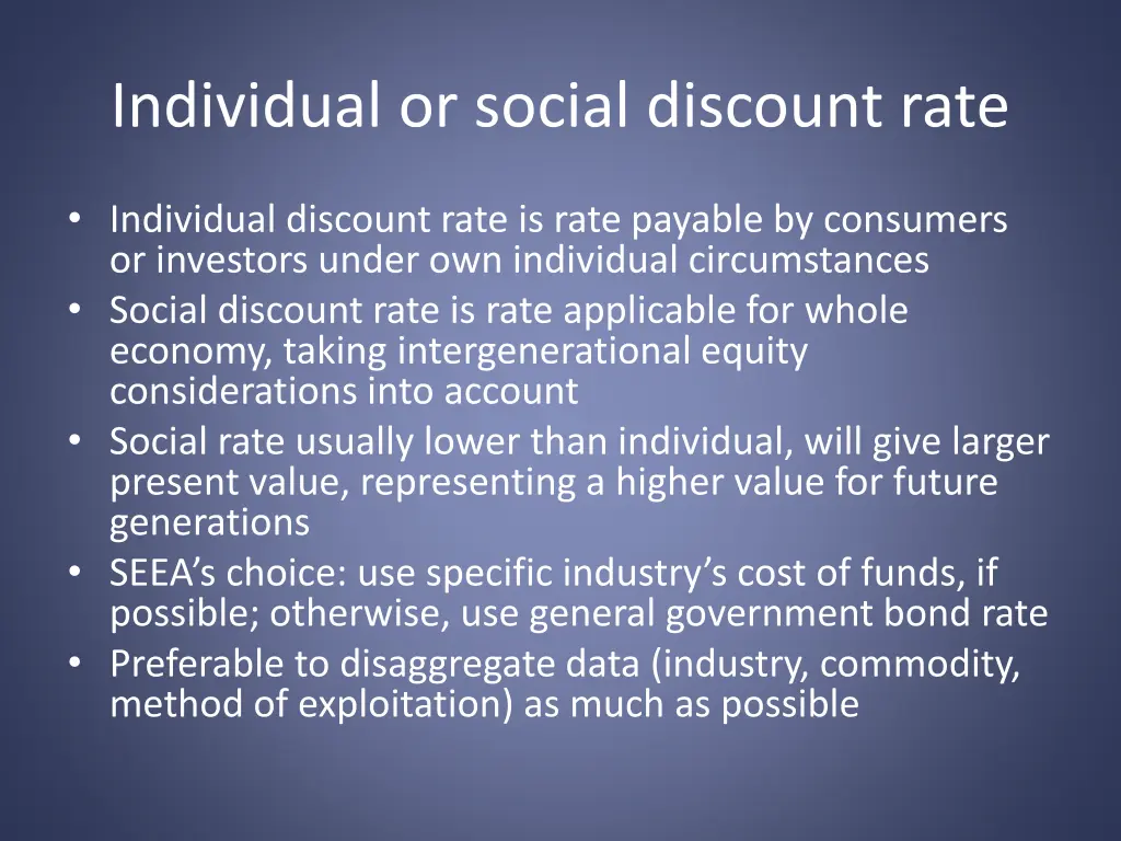 individual or social discount rate