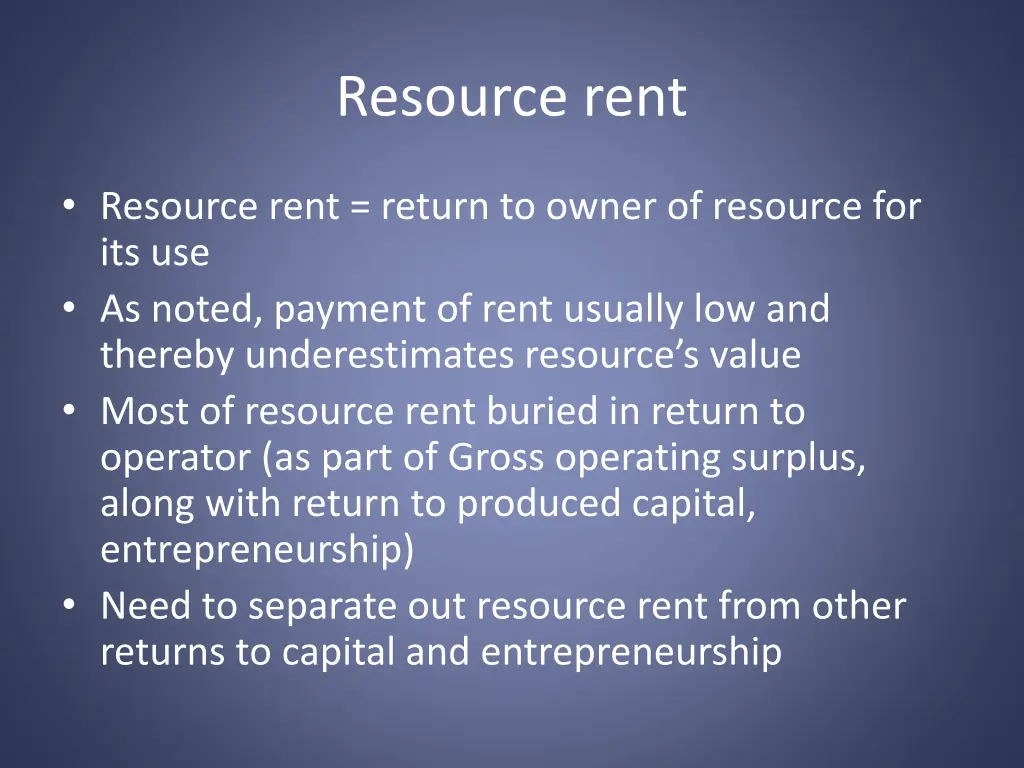 resource rent