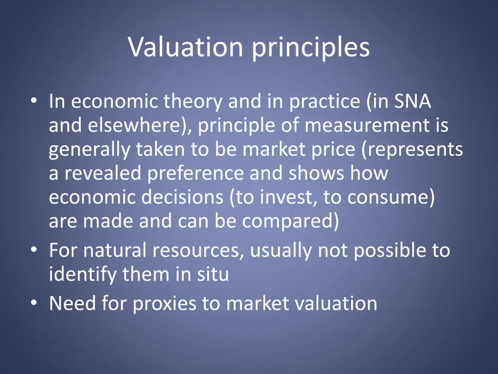 valuation principles