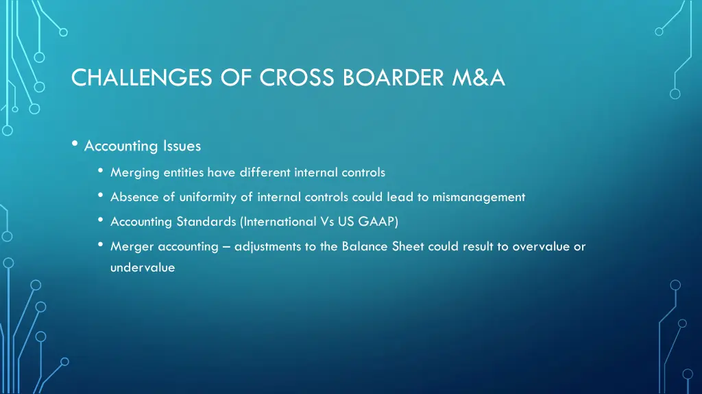 challenges of cross boarder m a 2