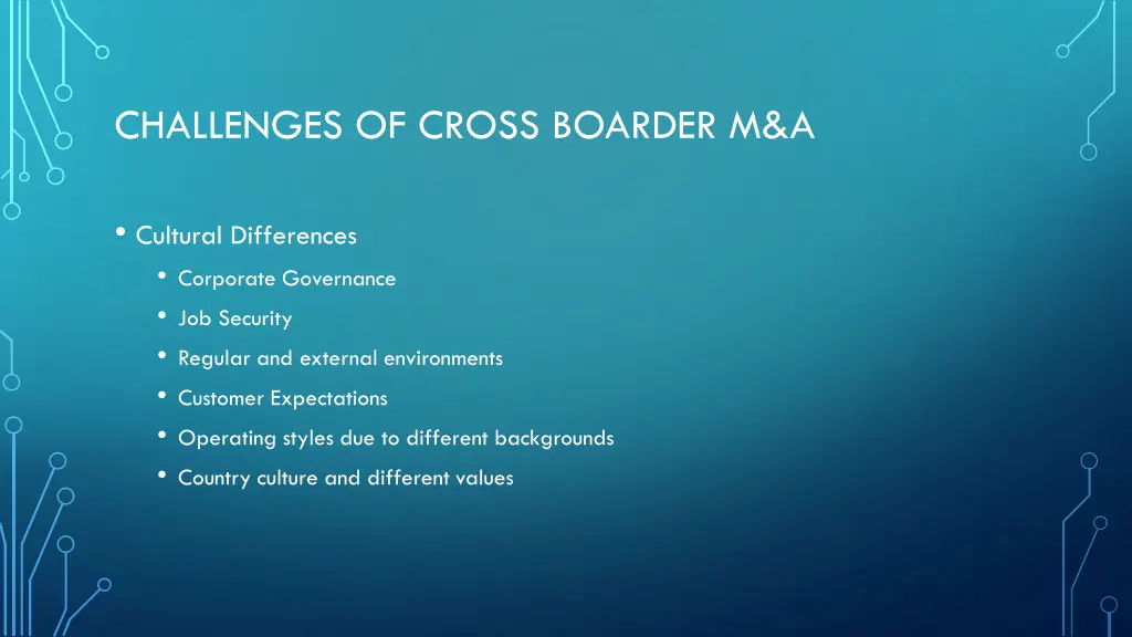 challenges of cross boarder m a 3