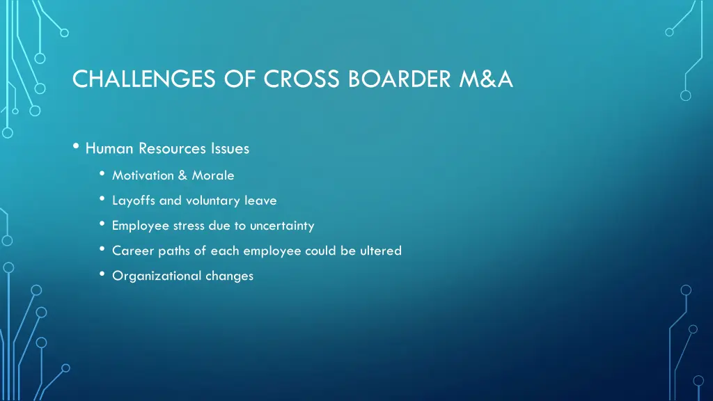 challenges of cross boarder m a 4