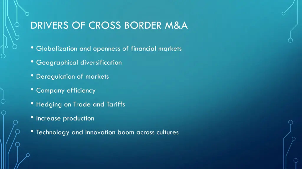 drivers of cross border m a