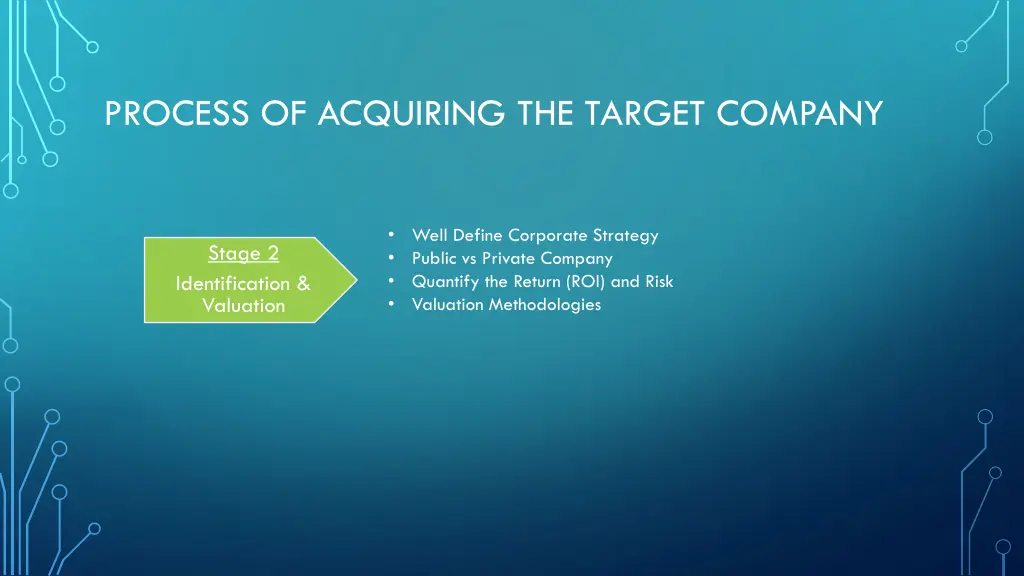 process of acquiring the target company 2