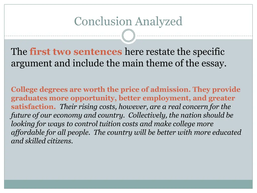 conclusion analyzed