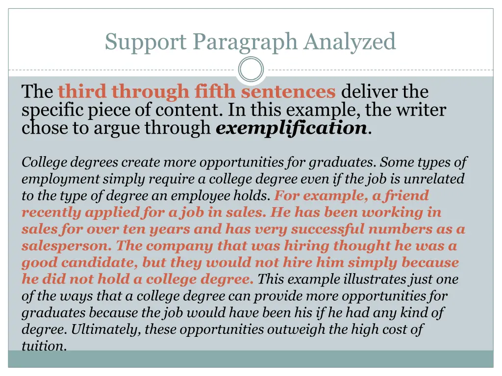 support paragraph analyzed 2