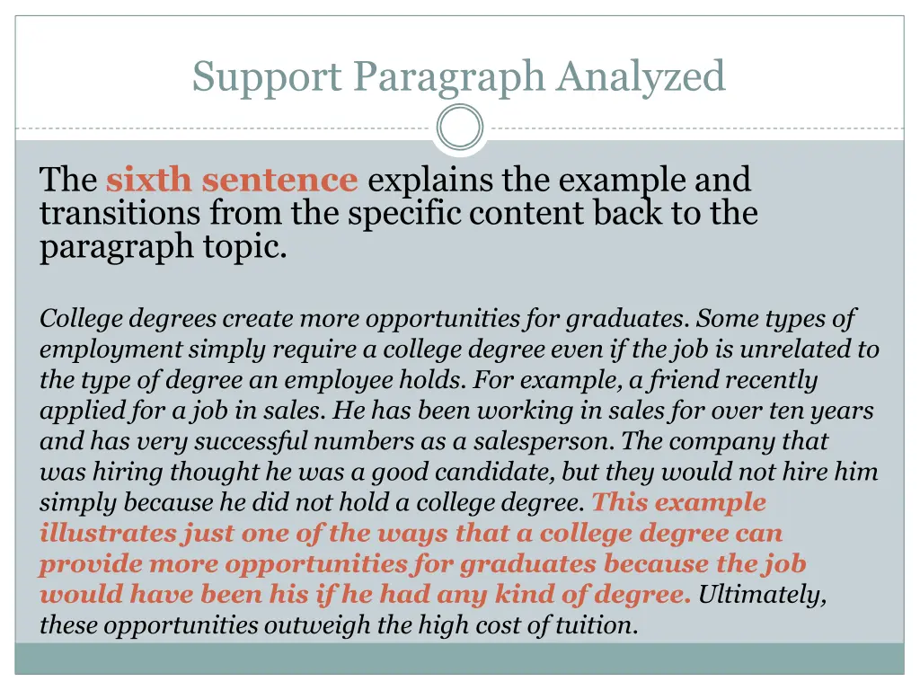 support paragraph analyzed 3