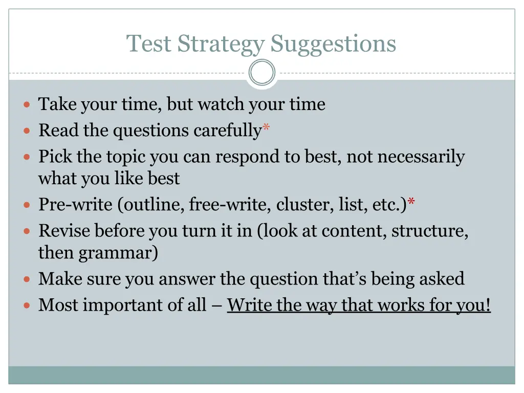 test strategy suggestions