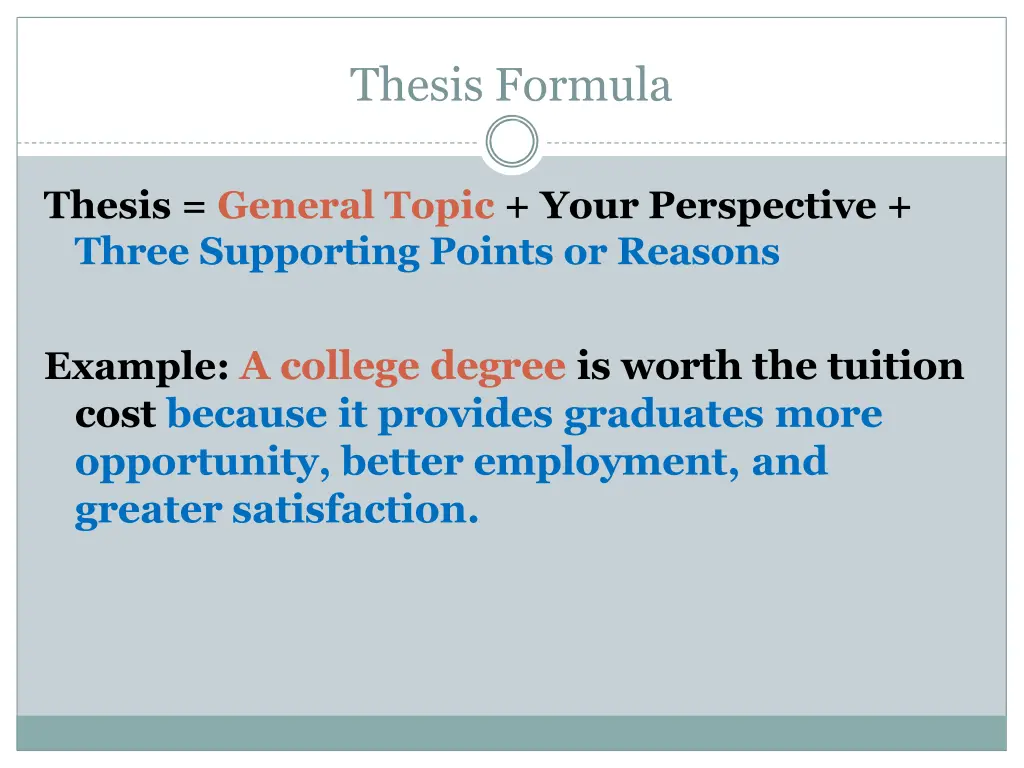 thesis formula