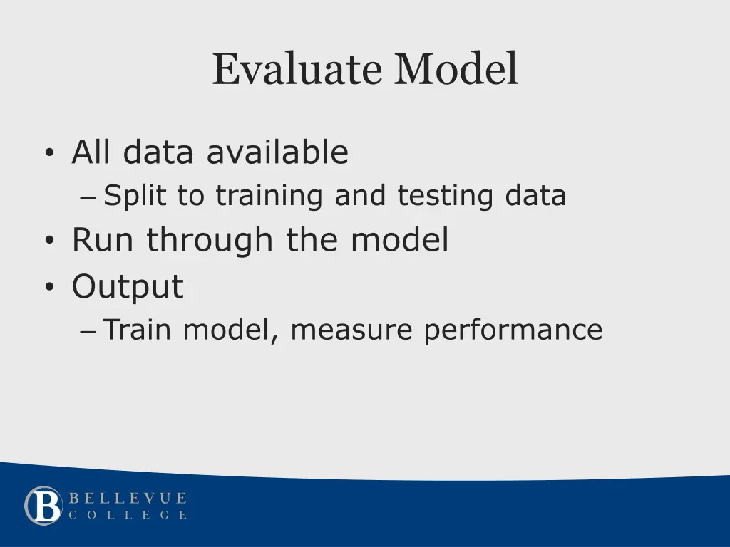 evaluate model